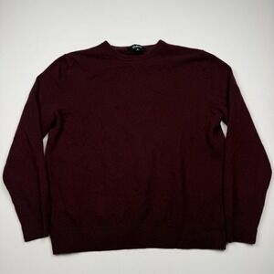Quince Sweater Mens XL Red 100% Cashmere Crewneck Knit Pullover Classic Solid
